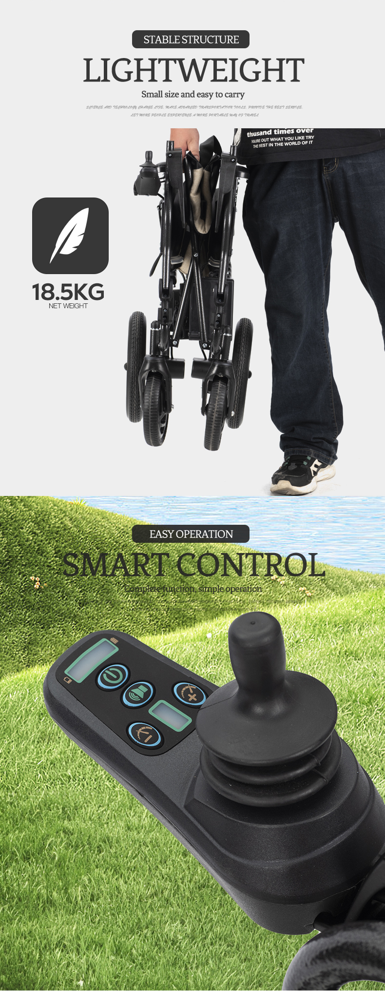 opvouwbare lichtgewicht elektrische rolstoelen