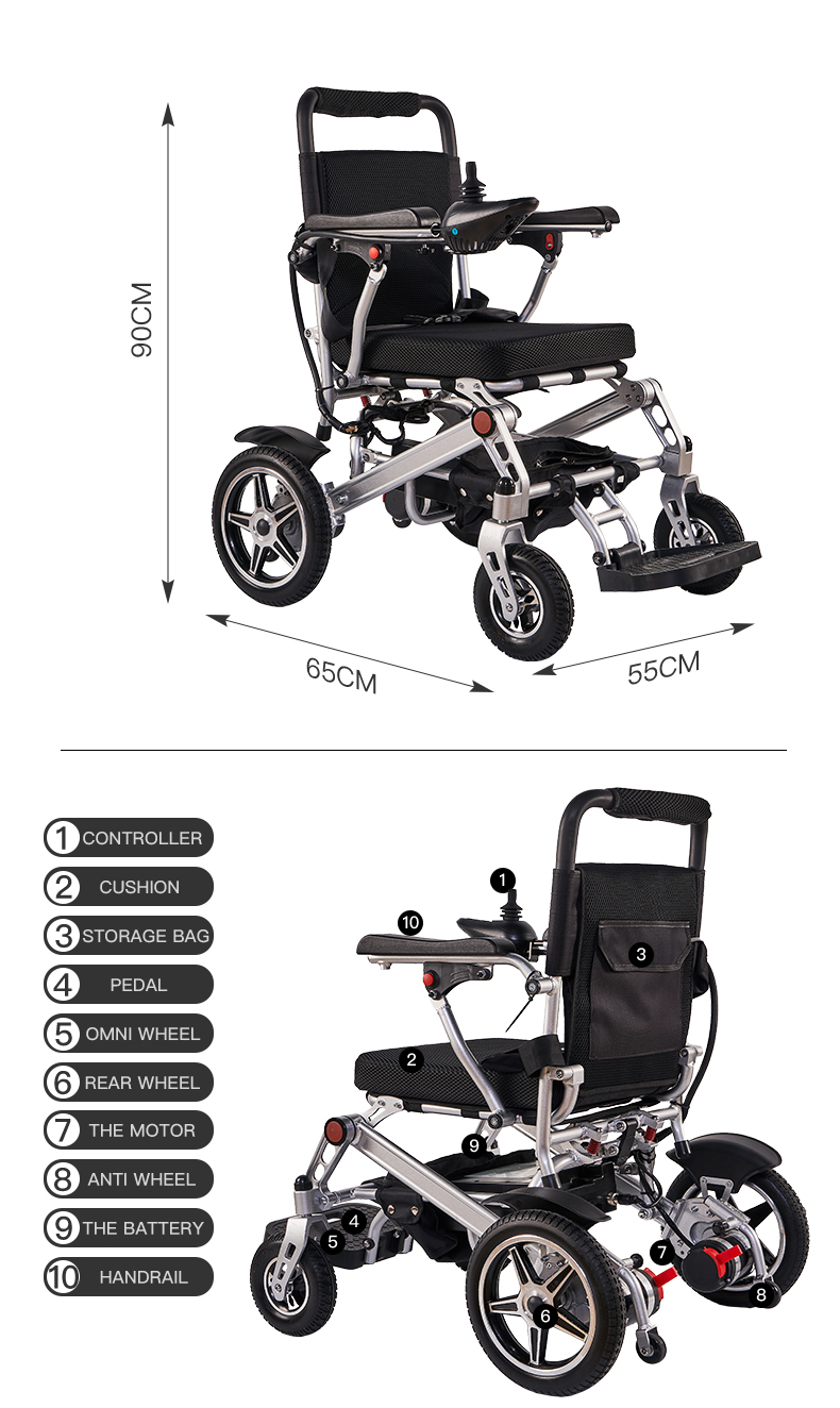 motorized lightweight electric wheelchair