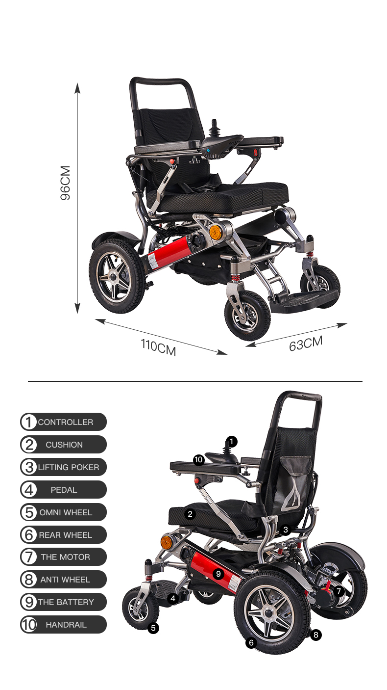 преклопена моторизирана инвалидска количка
